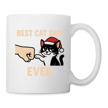 Weihnachtsgeschenk für Katzen Papas Best Cat Dad - Tasse - Weiß - Rechts