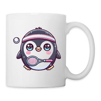 Cute Penguin Tennis Player Kawaii - Mug - white - Right