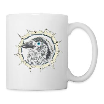 Corbeau gothique sortant de la fissure - Corbeau - Mug blanc - blanc - Droite