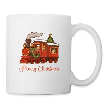 Christmas Locomotive Cartoon - Mug - white - Right