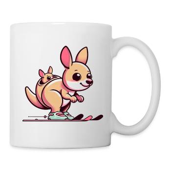 Kangaroo with baby in pouch sweet and cheerful - Mug - white - Right