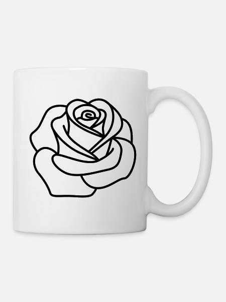 Rose - Tasse - Weiß
