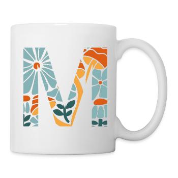 Letter m flowers groovy gift idea - Mug - white - Right