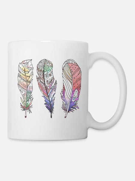 Feder - Tasse - Weiß