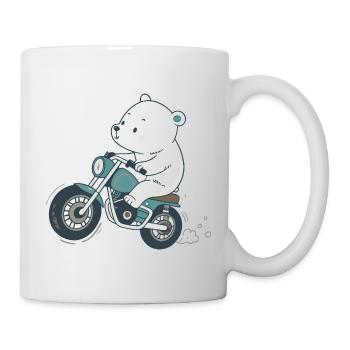 Ourson en moto vintage - Mug blanc - blanc - Droite