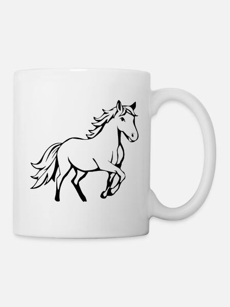 Cheval blanc T-shirt enfant blanc cadeau - Mug blanc - blanc