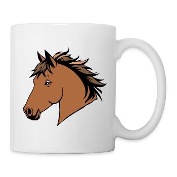 Cheval Chevaux Tête de cheval T-shirt Cadeau Cavalier - Mug blanc - blanc - Droite