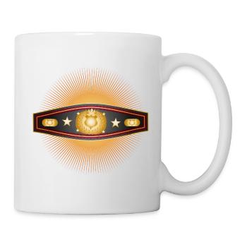Strahlender Box-Gürtel – Champion Design - Tasse - Weiß - Rechts