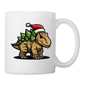 Dinosaurier stegosaurus Weihnachten - Tasse - Weiß - Rechts
