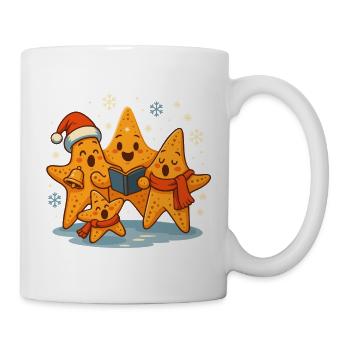 Weihnachten singende Seesterne Maritim - Tasse - Weiß - Rechts