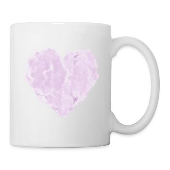 Pink heart in cloud look – soft design - Mug - white - Right