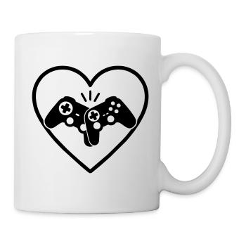 Gamecontroller Herz Gamer Liebe Geschenk - Tasse - Weiß - Rechts