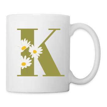 Letter k green daisies - Mug - white - Right