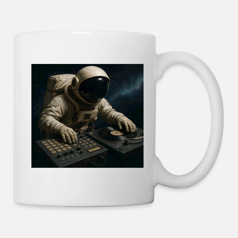 Astronaute DJ sur platine - Mug blanc - blanc