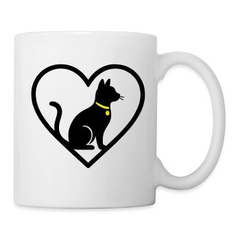 Cat Heart Silhouette Cute Pet Lover - Mug - white - Right