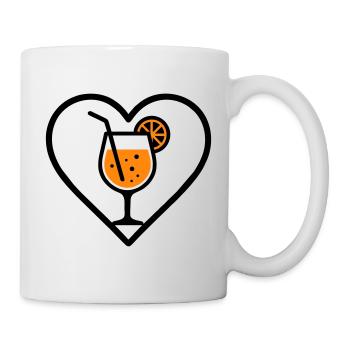 Spritz Heart Cocktail Orange Summer Drink - Mug - white - Right