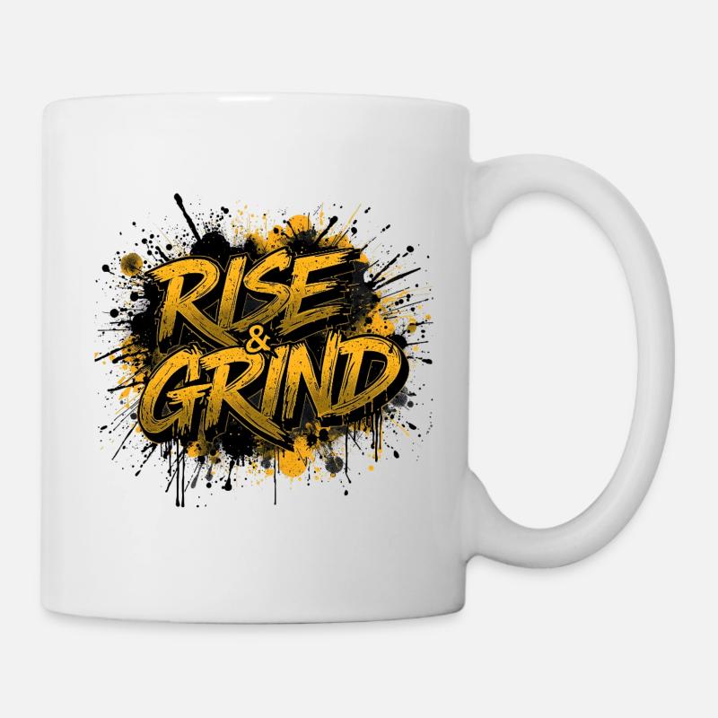 Rise & Grind Graffiti - Tasse - Weiß
