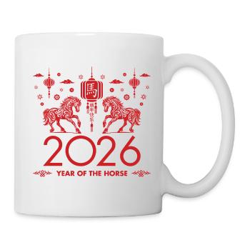 Nouvel an chinois du cheval 2026 - Mug blanc - blanc - Droite