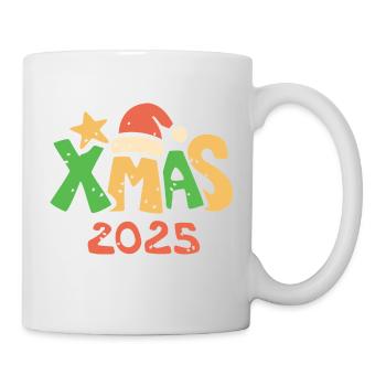 Noël 2025 Lettrage de Noël coloré - Mug blanc - blanc - Droite