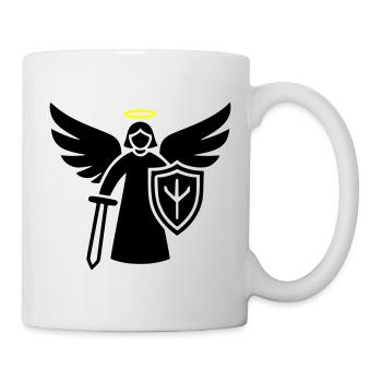 krieger engel piktogramm schild - Tasse - Weiß - Rechts