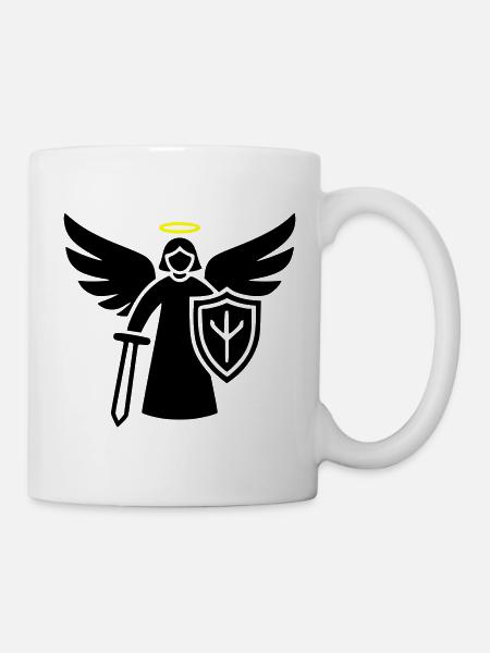 krieger engel piktogramm schild - Tasse - Weiß