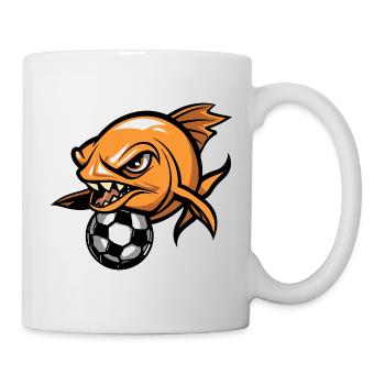 Piranha with ball - Mug - white - Right