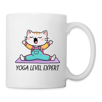 Kawaii Cat Yoga on Mat - Mug - white - Right