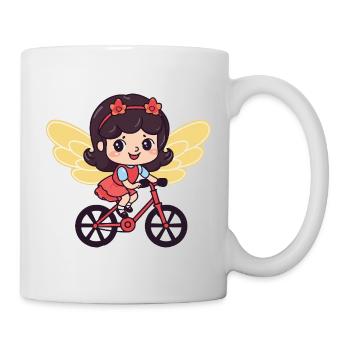 Fée mignon vélo bande dessinée - Mug blanc - blanc - Droite