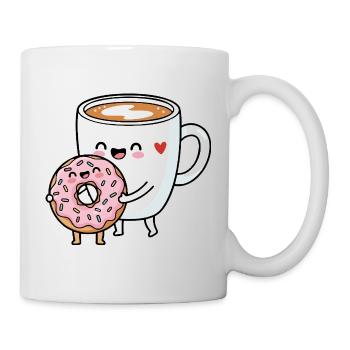 Lustige Kaffee Cartoon Kunst - Tasse - Weiß - Rechts