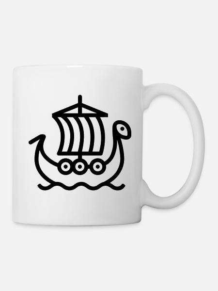 Wikingerschiff - Tasse - Weiß