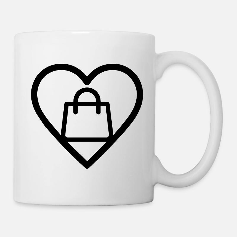 Heart + Shopping – Shopping Lover - Mug - white