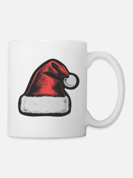 Rote Weihnachtsmütze - Tasse - Weiß