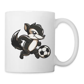 Stinktier mit Fußball Cartoon - Tasse - Weiß - Rechts