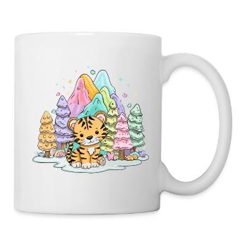 Tigerbaby im Regenbogenland - Tasse - Weiß - Rechts