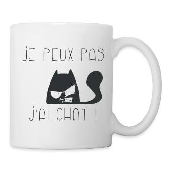 Je peux pas j'ai chat grognon - Mug blanc - blanc - Droite