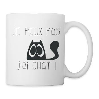 Je peux pas j'ai chat triste - Mug blanc - blanc - Droite