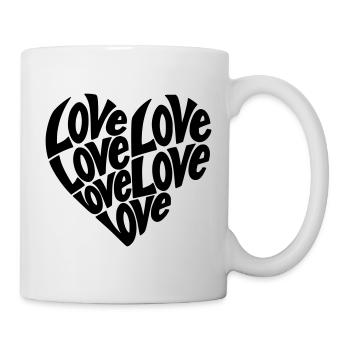 Typographie de forme de cœur d’amour - Variable de couleur - Mug blanc - blanc - Droite