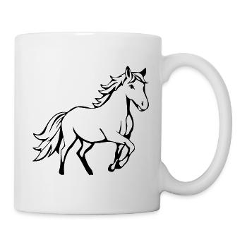 Horses T-shirt Gift Rider - Mug - white - Right