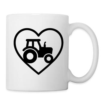 Heart Tractor – Farmer Passion Design - Tasse - Weiß - Rechts