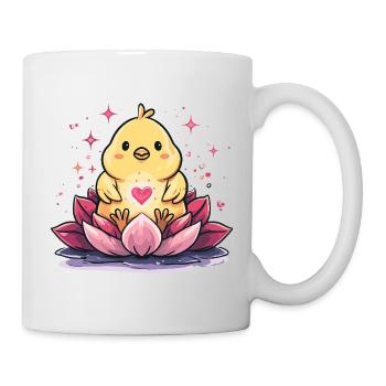 Chick on lotus heart - Mug - white - Right