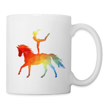 Voltigieren Akrobatik Reitsport Reiten Pferd bunt - Tasse - Weiß - Rechts