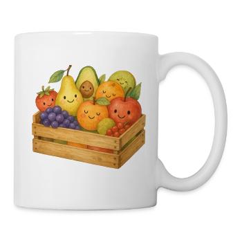 Smiling Fruit Basket Watercolor Fruits Basket Kids - Mug - white - Right