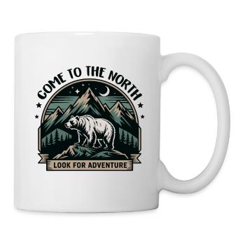 L’ours d’aventure du Nord sur la montagne - Mug blanc - blanc - Droite