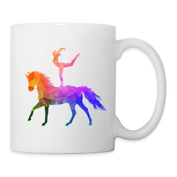 Voltigieren Akrobatik Reitsport Reiten Pferd bunt  - Tasse - Weiß - Rechts