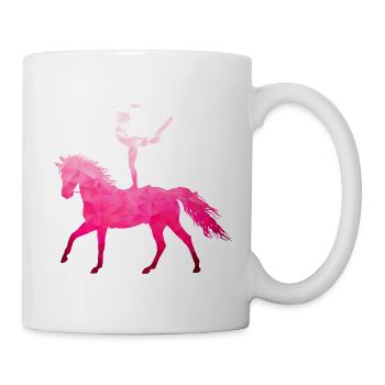 Voltigieren Akrobatik Reitsport Reiten Pferd Pink - Tasse - Weiß - Rechts