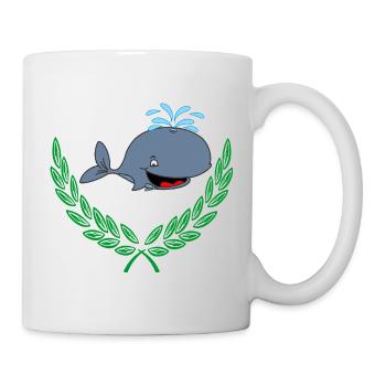 Wal im Lorbeerkranz - Tasse - Weiß - Rechts