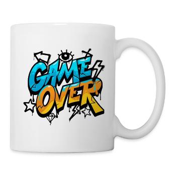 GAME OVER T-Shirt – Spaßiges und farbenfrohes Gaming-Design - Tasse - Weiß - Rechts