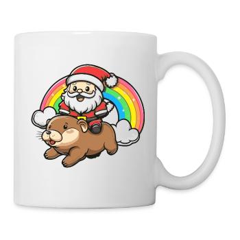 Biber Weihnachtsmann Weihnachten - Tasse - Weiß - Rechts