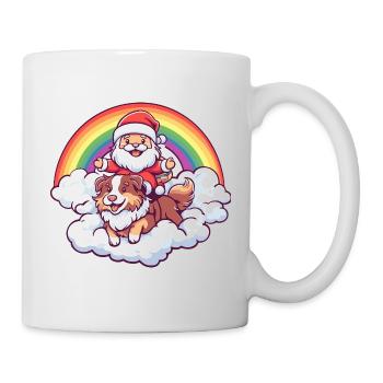 Border Collie Dog Santa Claus Christmas - Mug - white - Right