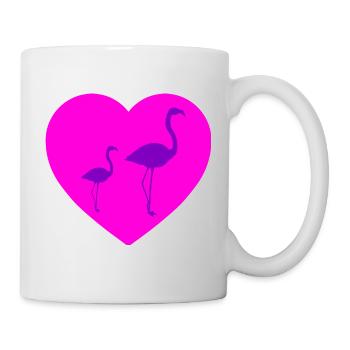 Flamants roses - Mug blanc - blanc - Droite
